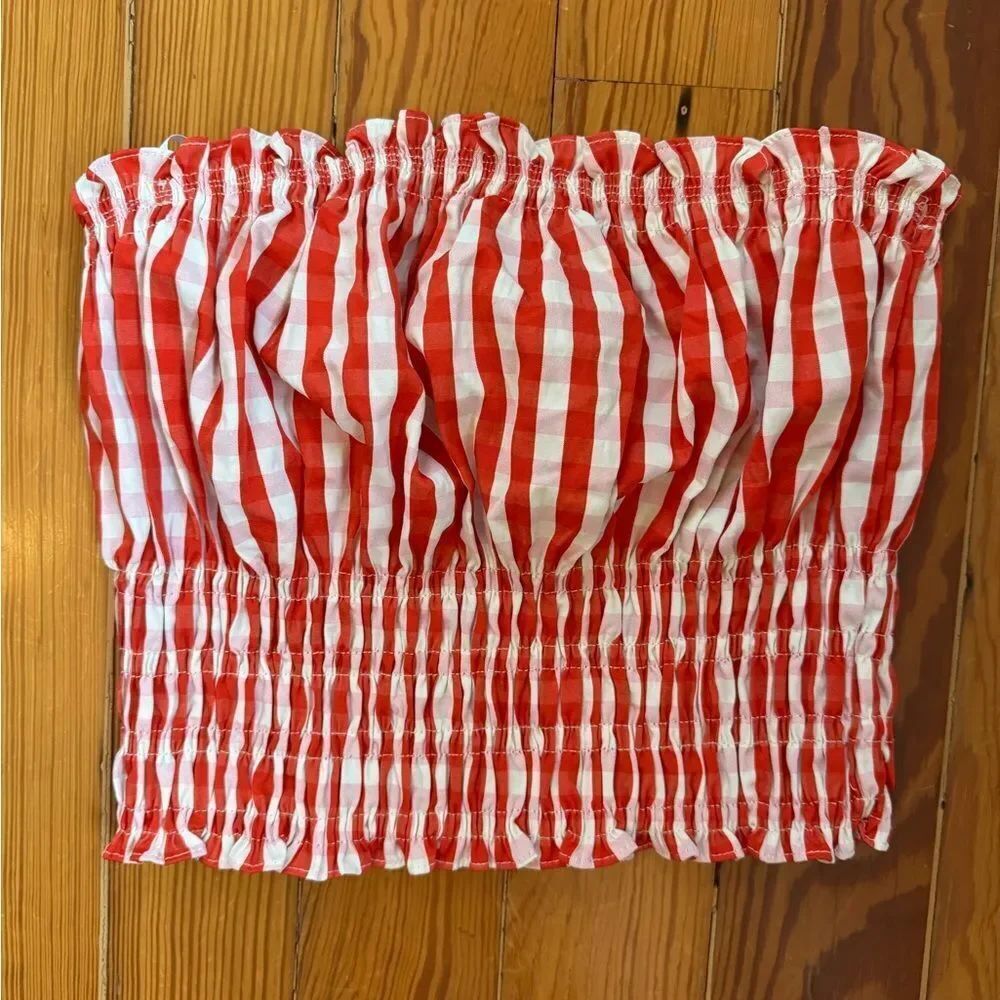 DO+BE Red and White Striped Top